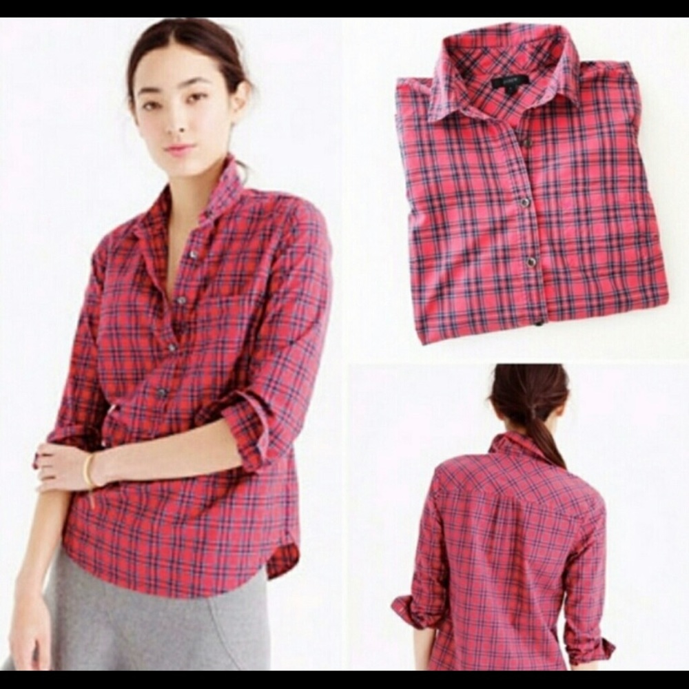 J Crew plaid pullover shirt